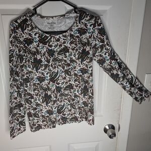 White Stag Multicolor Paisley Long Sleeve Top